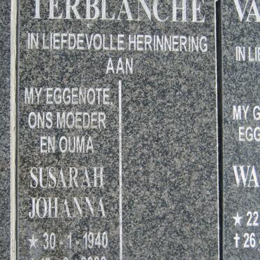 TERBLANCHE  Susarah Johanna 1940-2000