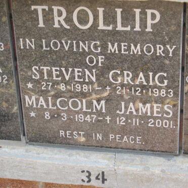 TROLLIP Sterven Craig 1981-1983 :: TROLLIP Malcolm James 1947-2001