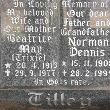 TILLEY Norman Dennis 1908-1999 &amp; Beatrice May 1913-1977