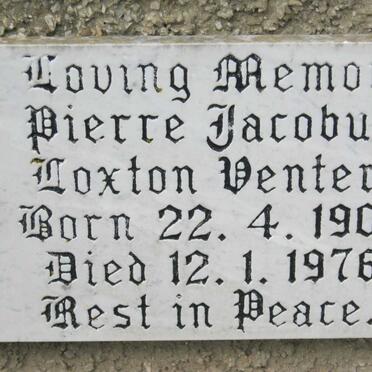 VENTER Pierre Jacobus Loxton 1909-1976