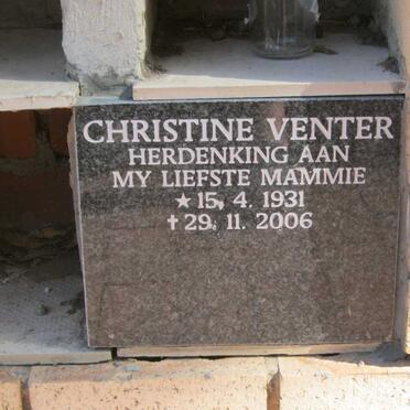 VENTER Christine 1931-2006