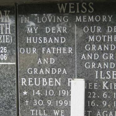 WEISS Reuben P. 191?-1991 &amp; Ilse KIECK 1914-1997