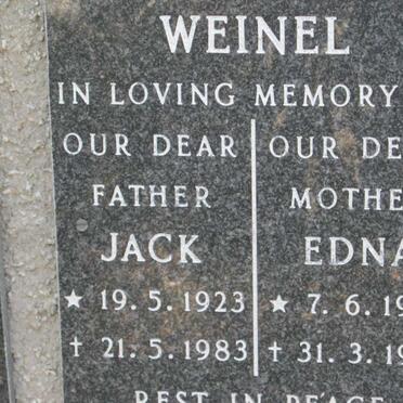 WEINEL Jack 1923-1983 &amp; Edna 1924-1995