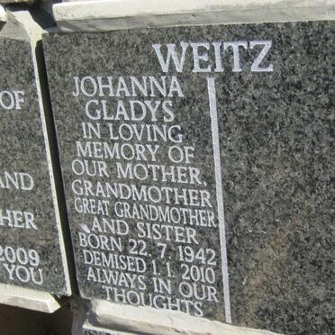 WEITZ Johanna Gladys 1942-2010