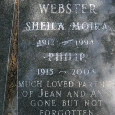 WEBSTER Philip 1915-2004 &amp; Sheila Moria 1912-1994