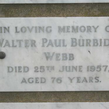 WEBB Walter Paul Burbidge -1957