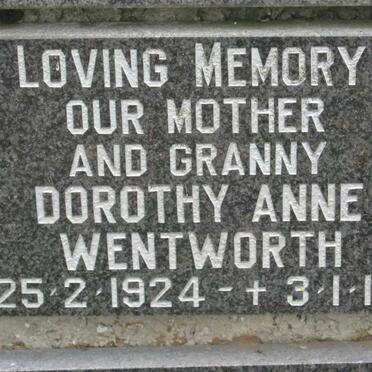 WENTWORTH Dorothy Anne 1924-1982