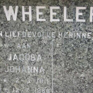 WHEELER Jacoba Johanna 1911-1986