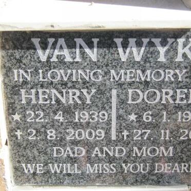 WYK Henry, van 1939-2009 &amp; Doreen 1922-2010