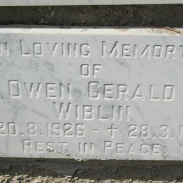 WIBLIN Owen Gerald 1926-1978