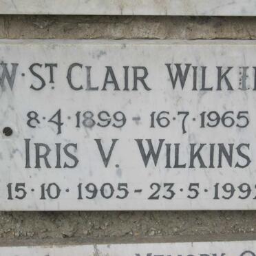 WILKINS W. St. Clair 1899-1965 &amp;  Iris V. 1905-1992