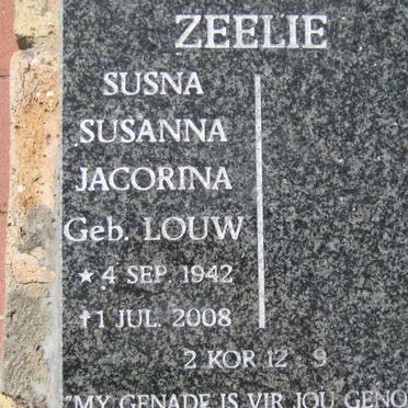 ZEELIE Susna Susanna Jacorina nee LOUW 1942-2008