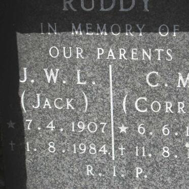 ? J.W.L. 1907-1984 &amp; C.M. 1908-1994