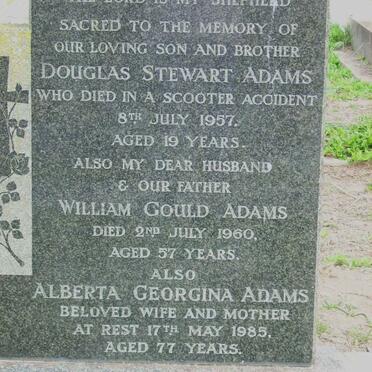 ADAMS William Gould -1960 &amp; Alberta Georgina -1985 :: ADAMS Douglas Stewart -1957