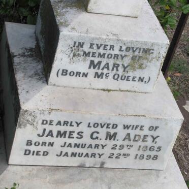 ADEY Mary nee McQUEEN 1865-1898