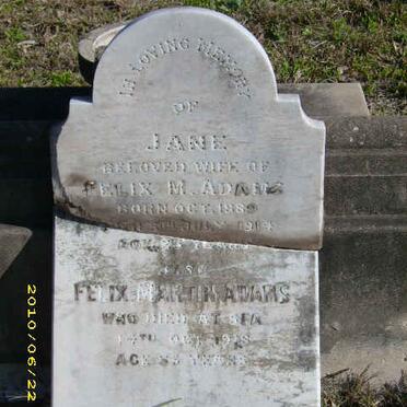 ADAMS Felix Martin -19?8 &amp; Jane 188?-1914