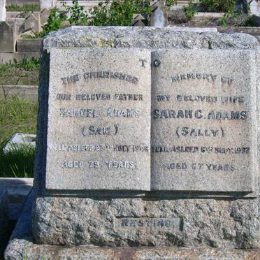 ADAMS Samuel  -19?? &amp; Sarah C. -1937