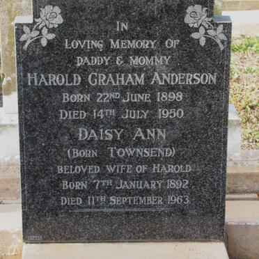 ANDERSON Harold Graham 1898-1950 &amp; Daisy Ann TOWNSEND 1892-1963