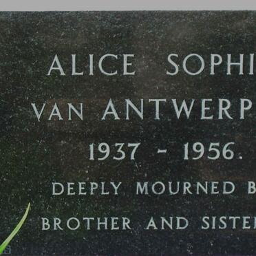 ANTWERPEN Alice Sophia, van 1937-1956