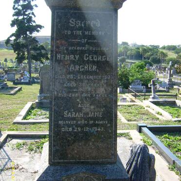 ARCHER Henry George -1903 &amp; Sarah Jane -1943 :: YOUNG Aubrey Tennyson -1942