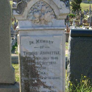 ASHKETTLE Thomas 1846-1912 &amp; Lucy Agnes 1842-1927 :: ASHKETTLE Ina