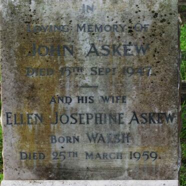 ASKEW John -1947 &amp; Ellen Josephine WALSH -1959 