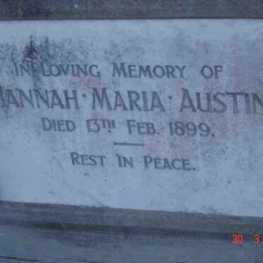 AUSTIN Hannah Maria  -1899