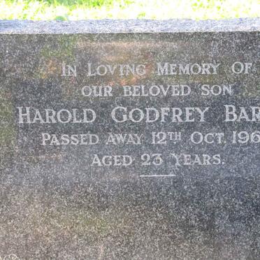 BARRY Harold Godfrey -1961