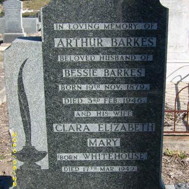 BARKES Arthur 1879-1946 &amp;  Clara Elizabeth Mary WHITEHOUSE -1949