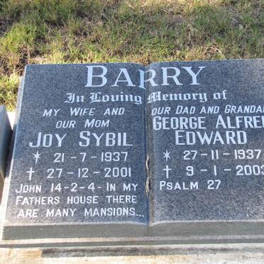 BARRY George Alfred Edward 1937-2003 &amp; Joy Sybil 1937-2001