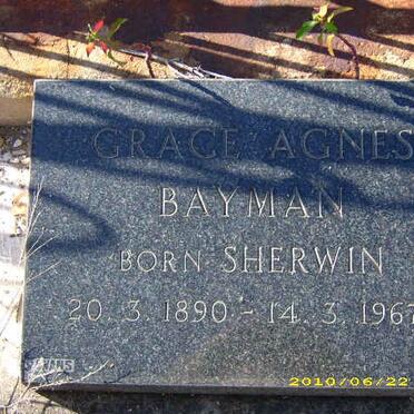 BAYMAN Grace Agnes nee SHERWIN 1890-1967