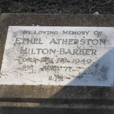 BARBER Ethel Atherstone, HILTON -1949