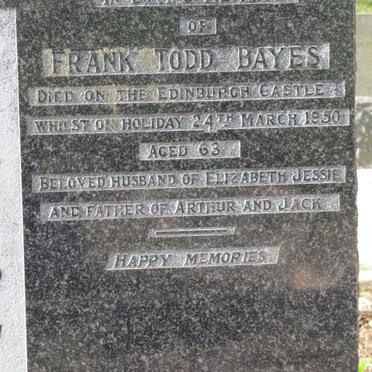 BAYES Frank Todd -1950