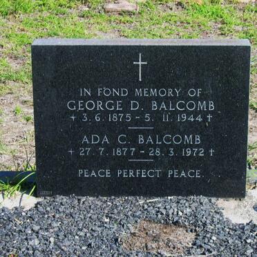 BALCOMB George G. 1875-1944 &amp; Ada C. 1877-1972