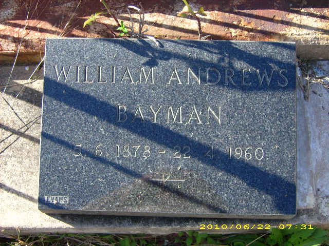 BAYMAN William Andrews 1878-1960