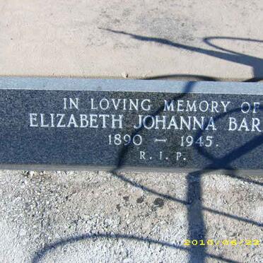 BARKER Elizabeth Johanna 1890-1945
