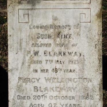 BLAKEWAY Percy Wellington -1932 &amp; Susie Alice -1921