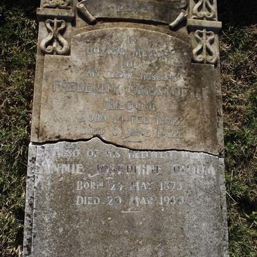 BLOOM Frederick Christopher 1863-1921 &amp; Annie Josephine 1873-1930