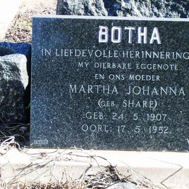 BOTHA Martha Johanna nee SHARE 1907-1952