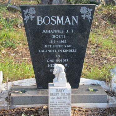 BOSMAN Johannes J.T. 1915-1965 &amp; Hester M. 1914-1988 :: BELDON Brent -1949
