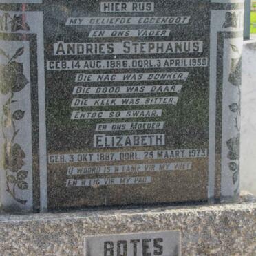 BOTES Andries Stephanus 1886-1959 &amp; Elizabeth 1887-1973