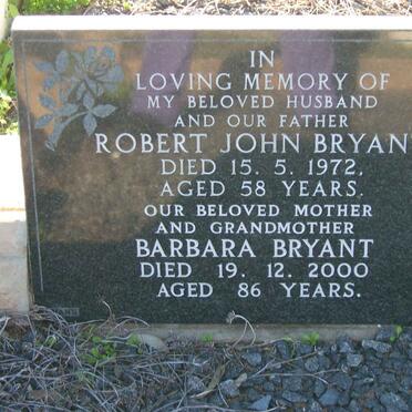 BRYANT Robert John -1972 &amp; Barbara -2000