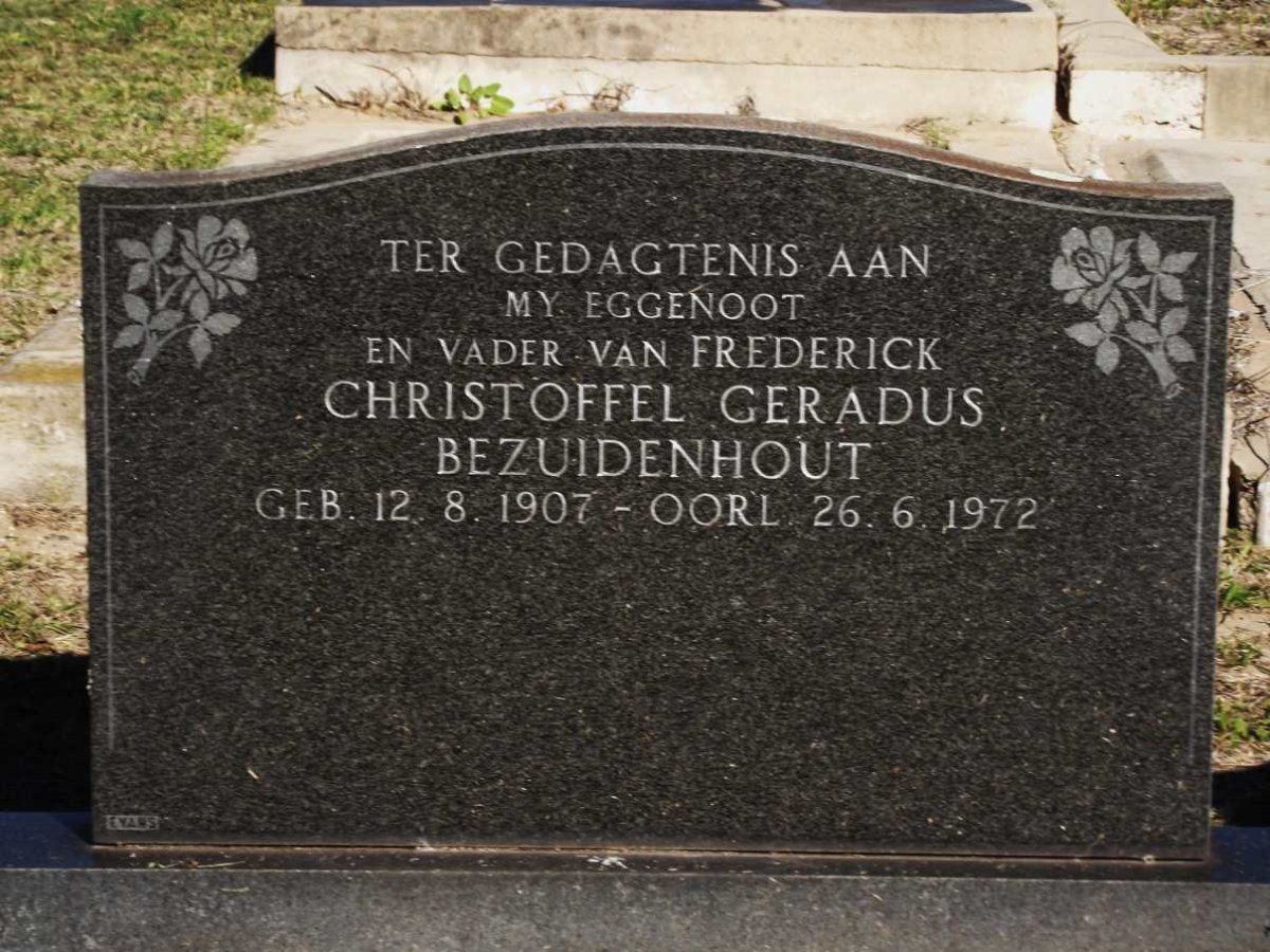 BEZUIDENHOUT Christoffel Gerardus 1907-1972