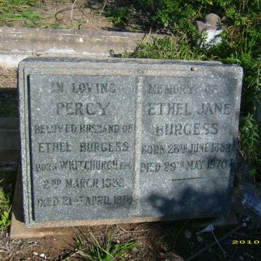 BURGESS Percy 1882-1942 &amp; Ethel Jane 1888-1970