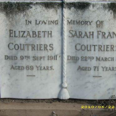 COUTRIERS Elizabeth -1911 :: COUTRIERS Sarah Francis -1956