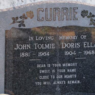 CURRIE John Tolmie 1881-1964 &amp; Doris Ella 1904-1968