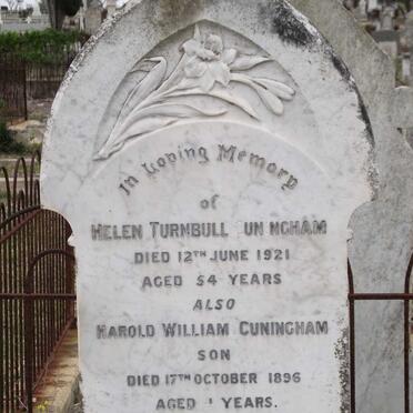 CUNNINGHAM Helen Turnbull -1921 :: CUNNINGHAM Harold William -1896