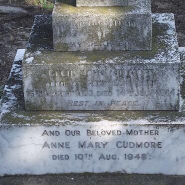 CUDMORE Cecil John 1893-1914 :: CUDMORE Anne Mary -1948