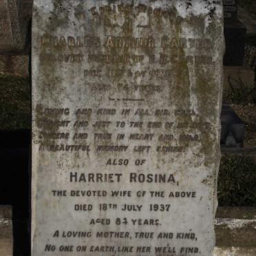 CARTER Charles Arthur -1926 &amp; Harriet Rosina -1937