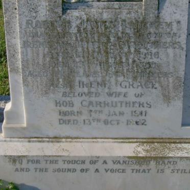CARRUTHERS Robert James 1936-1950 &amp; Irene Grace 1911-1962